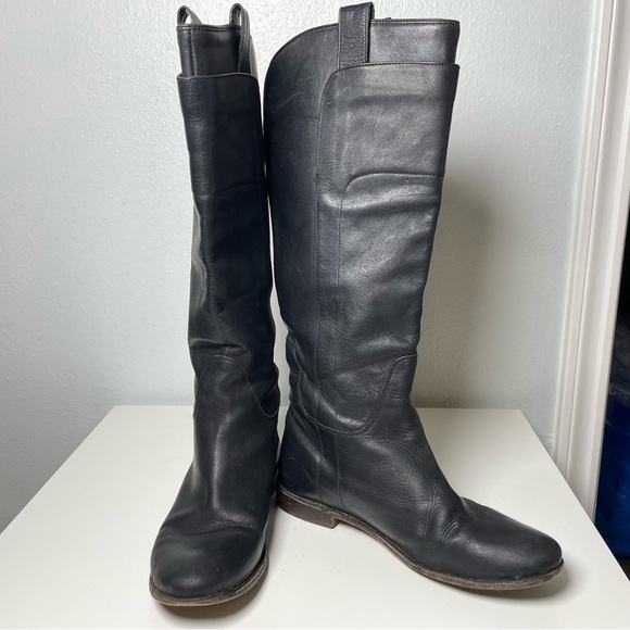 Frye Paige Pull On Riding Boots Size 9B Black - Picture 10 of 13